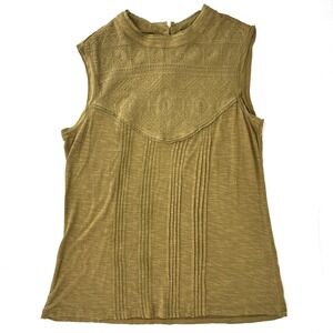 Sundance Catalog Sleeveless Mesh Lace Classic Pleated Classy Tunic Top Medium